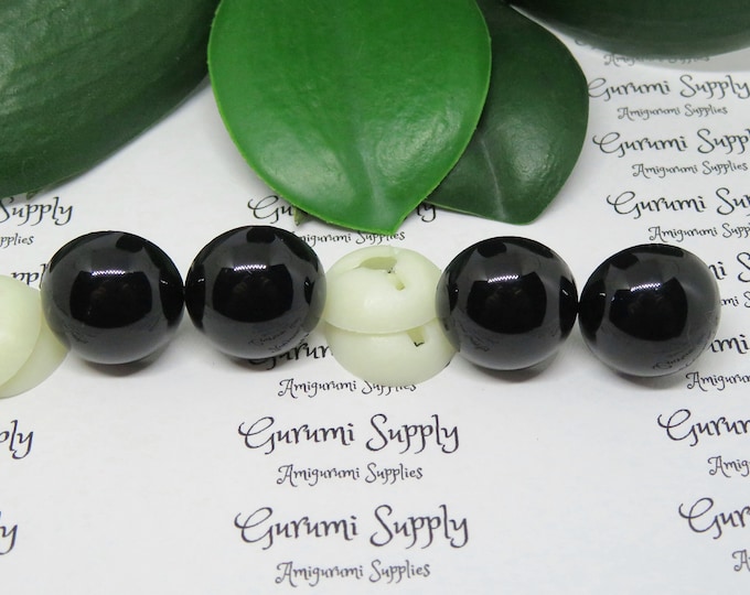 Bulk Pack! 18mm Solid Black Round Safety Eyes with Washers: 20 Pair - Amigurumi / Animals / Doll / Toy / Creations / Crafts / Crochet / Knit