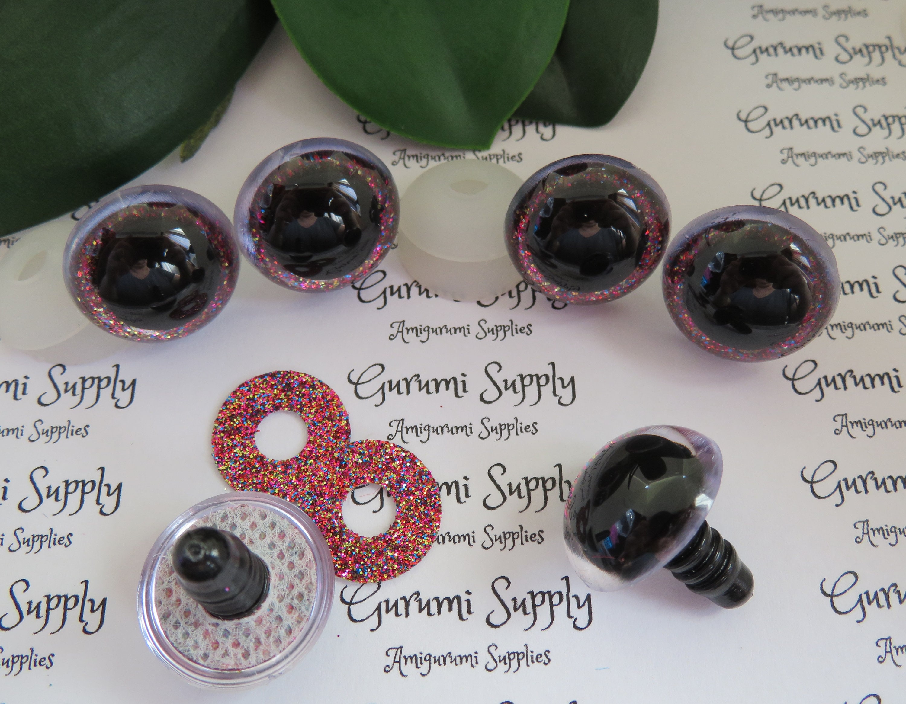 12 PAIR Safety Eyes SPARKLE Color Sets With Washers Size 18mm to 24mm for  Teddy Bears, Dolls, Puppets, Fantasy Characters and Monsters SRP 