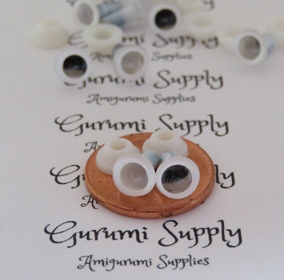 12 PAIR Black Safety Eyes With Washers 5mm 6mm 7mm 8mm 9mm 10mm