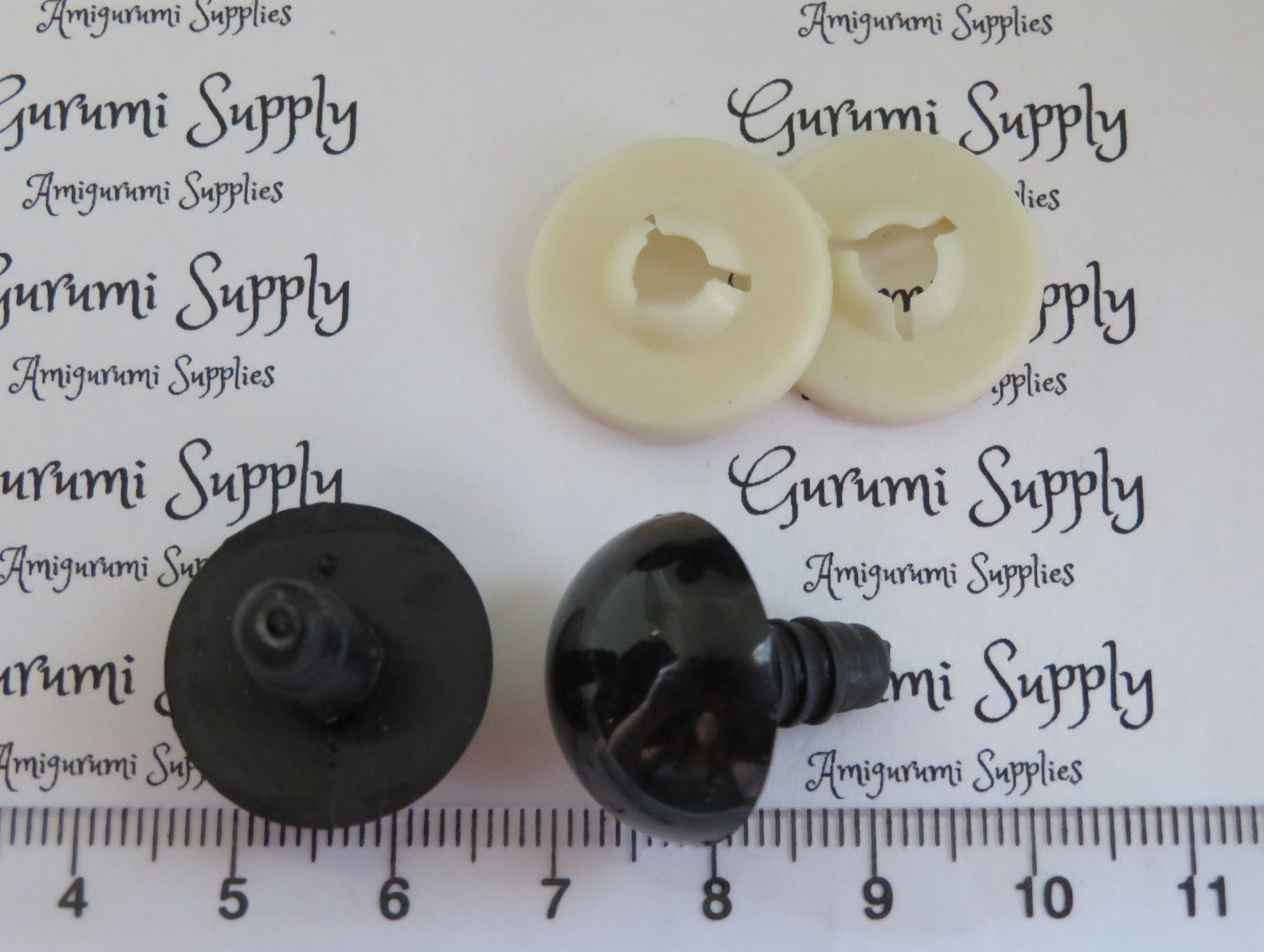 Bulk-Pack! 30mm Solid Black Round Safety Eyes with Washers: 5 Pair -  Amigurumi / Animals / Doll / Creations / Craft Eyes / Crochet / Knit