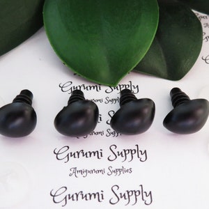 4 ct Sense of Smell Amigurumi Animals Stuffed Creations Stuffed Animal Toys 6x8.5mm Solid Matte Black Safety Noses with Washers