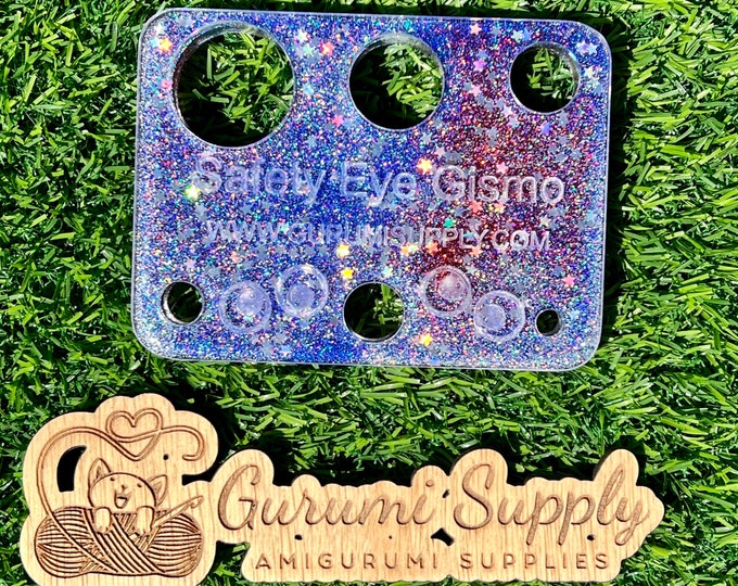 Safety Eye Gismo Patriotic with Star Glitter - Rectangle - Safety Eye Tool - Safety Eye Jig - Safety Eye Helper - Trapezoid - Amigurumi