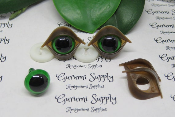 12mm Safety Eye Eye Lids in Brown – 2 pairs – Amigurumi / Toy Eye Lids / Eye Character / Eye Accents / Craft Supplies / Amigurumi Supplies