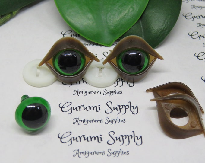 12mm Safety Eye Eye Lids in Brown – 2 pairs – Amigurumi / Toy Eye Lids / Eye Character / Eye Accents / Craft Supplies / Amigurumi Supplies