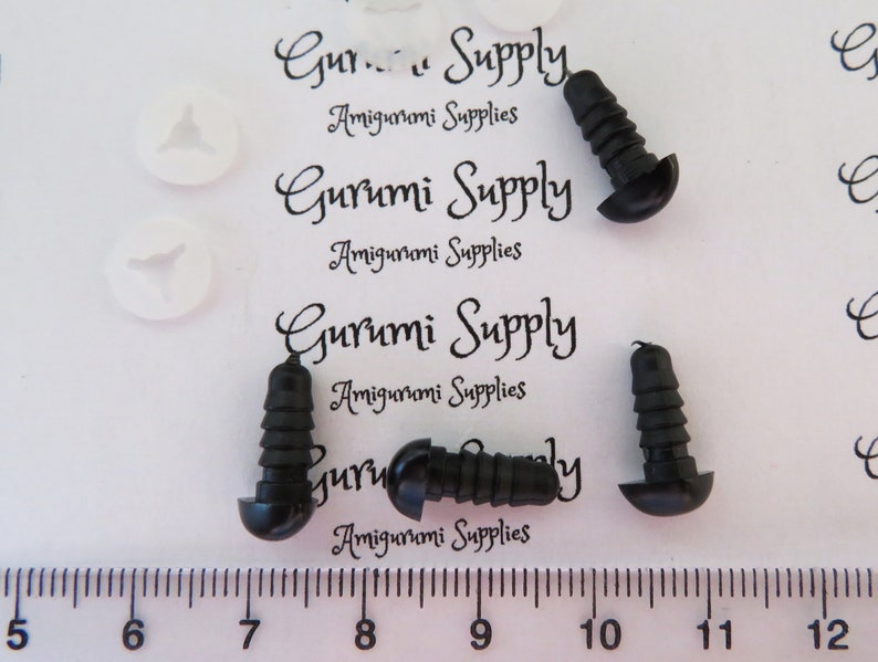 4 ct Sense of Smell Amigurumi Animals Stuffed Creations Stuffed Animal Toys 6x8.5mm Solid Matte Black Safety Noses with Washers