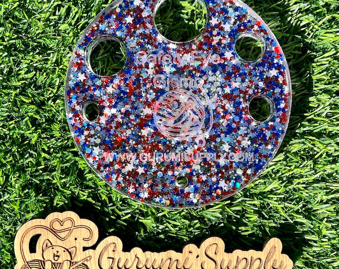 Safety Eye Gismo - Patriotic Stars with Glow Glitter - Circle - Safety Eye Tool - Safety Eye Jig - Safety Eye Helper - Trapezoid - Amigurumi
