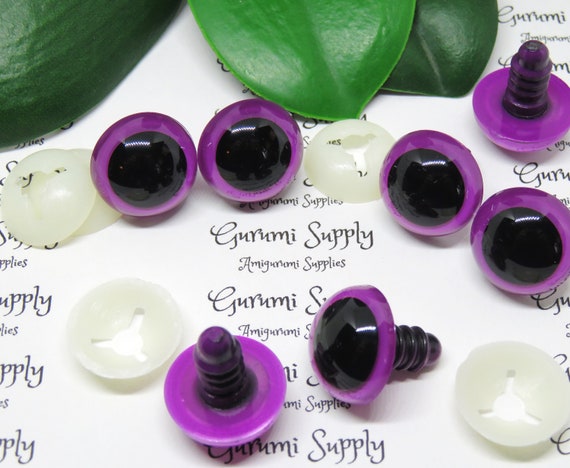 18mm Violet Purple Iris Black Pupils Round Safety Eyes and Washers