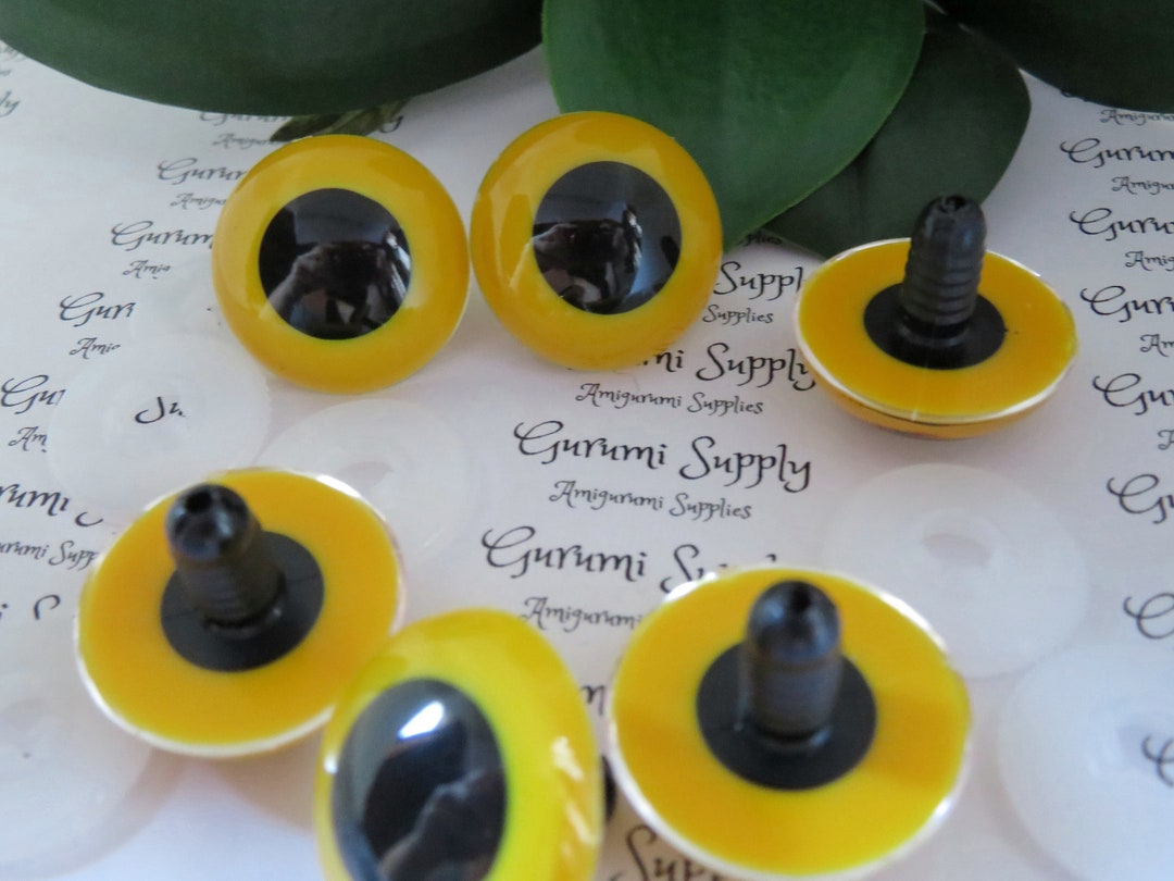 50mm Solid Black Round Safety Eyes with Washers: 1 Pair