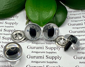 21mm Translucent Clear Iris Black Pupil Cat Style Safety Eyes and Washers: 1 Pair – Dragon / Amigurumi / Animals Creations / Craft Supplies