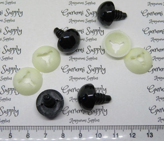 Bulk-Pack! 30mm Solid Black Round Safety Eyes with Washers: 5 Pair -  Amigurumi / Animals / Doll / Creations / Craft Eyes / Crochet / Knit