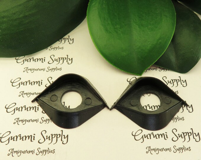 18mm Safety Eye EyeLids in Black – 2 pairs – Amigurumi/Toy Eye lids/Eye Character/ Eye Accents