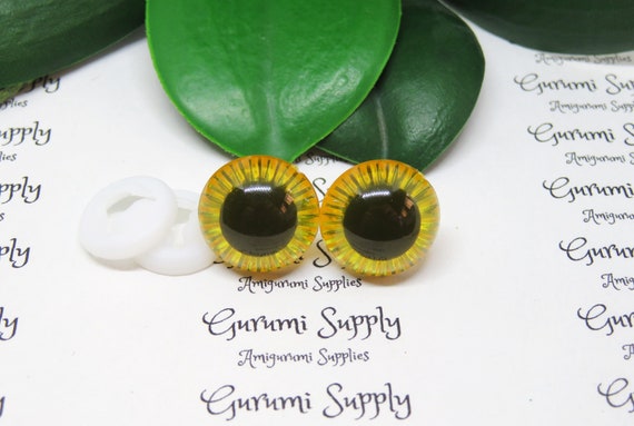 50mm Solid Black Round Safety Eyes With Washers: 1 Pair Amigurumi / Animal  / Doll / Toy / Stuffed Creations / Craft Eyes / Crochet / Knit 