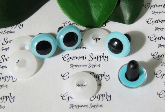 8x12mm Solid Black Oval Safety Eyes/Noses with Washers: 2 Pair