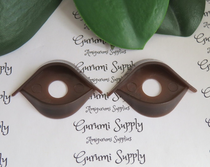 20mm Safety Eye EyeLids in Brown – 1 pair – Amigurumi / Toy Eye lids / Eye Character / Eye Accents / Full EyeLid / Teddy Bears / Giraffe