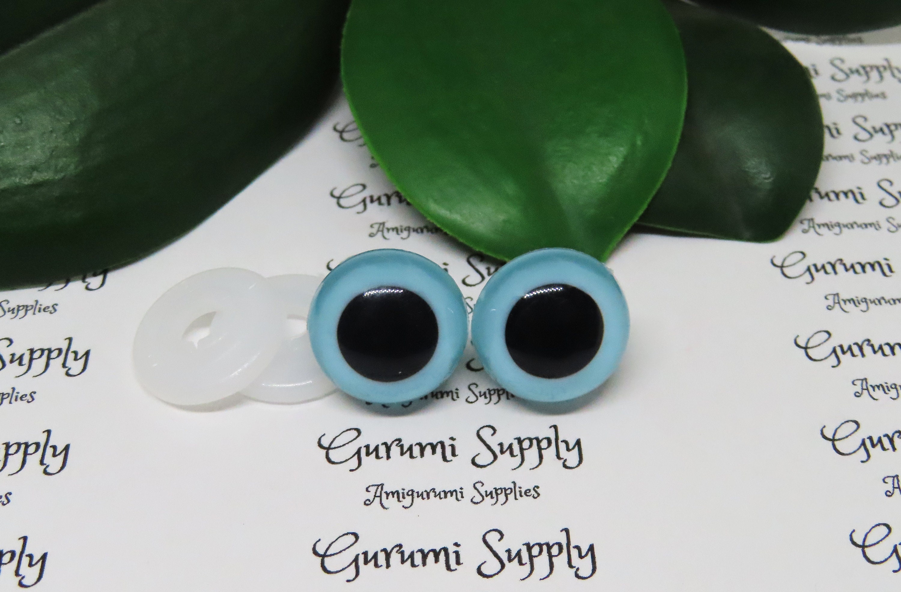 12 PAIR 15mm Safety Eyes, Noses, Buttons Flat Round No Pupil for