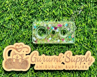 Safety Eye Gismo - Green Flower Garden  - Rectangle -  Keychain - Safety Eye Tool - Eye Jig - Eye Helper - Amigurumi - Travel - On-the-Go