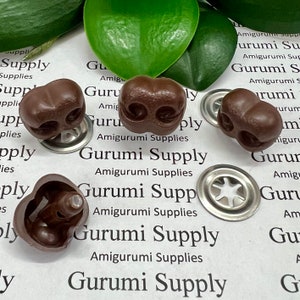 Begrenzte Stückzahl! 20mm stabile braune Sicherheitsnasen mit Unterlegscheibe - 2 ct - Amigurumi / Hunde / Bären / Kreationen / Tier / Spielzeug / gehäkelt