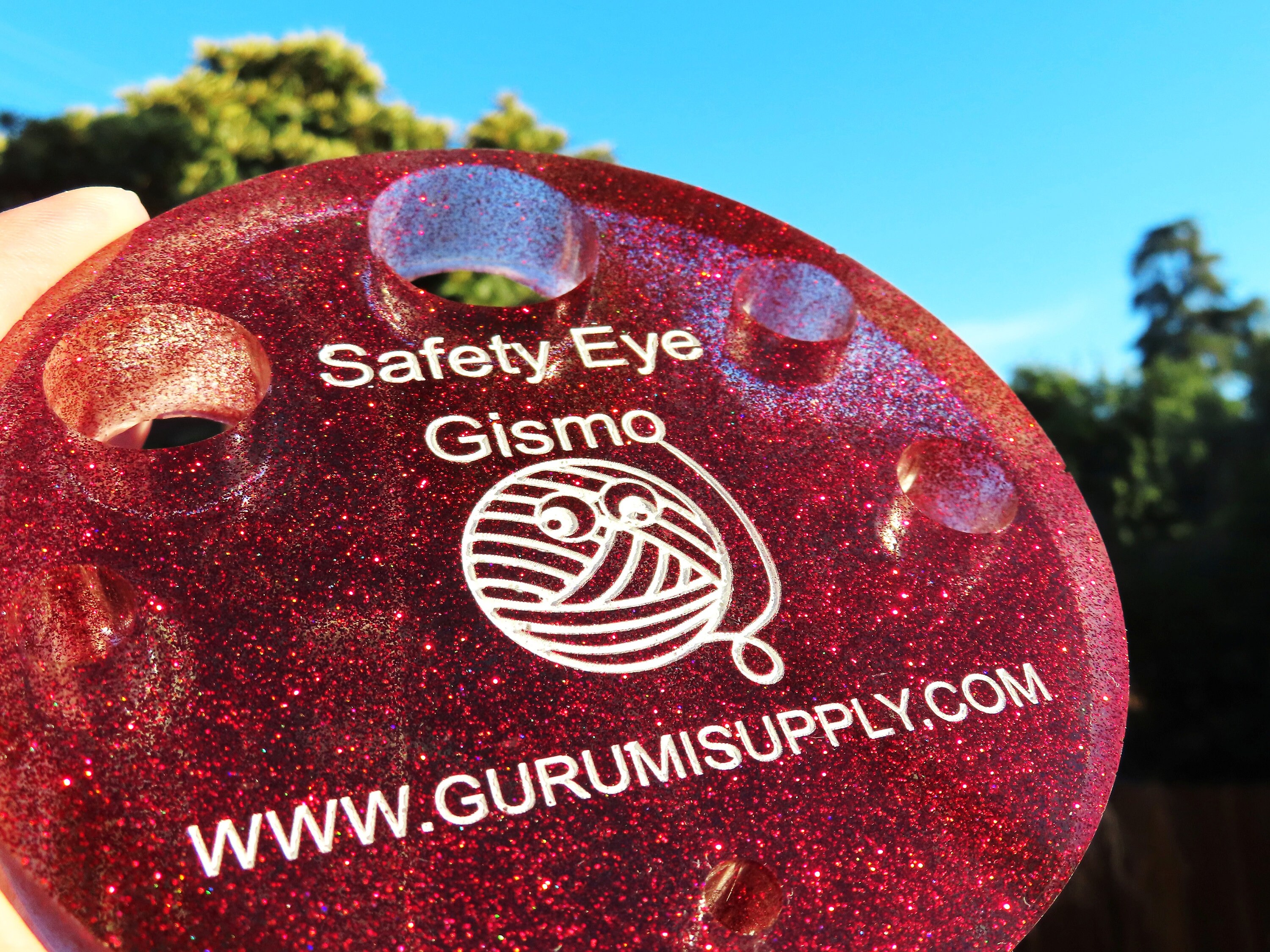 Safety Eye Gismo Dark Red Glitter Circle Round Safety Eye Tool Safety Eye Jig Safety