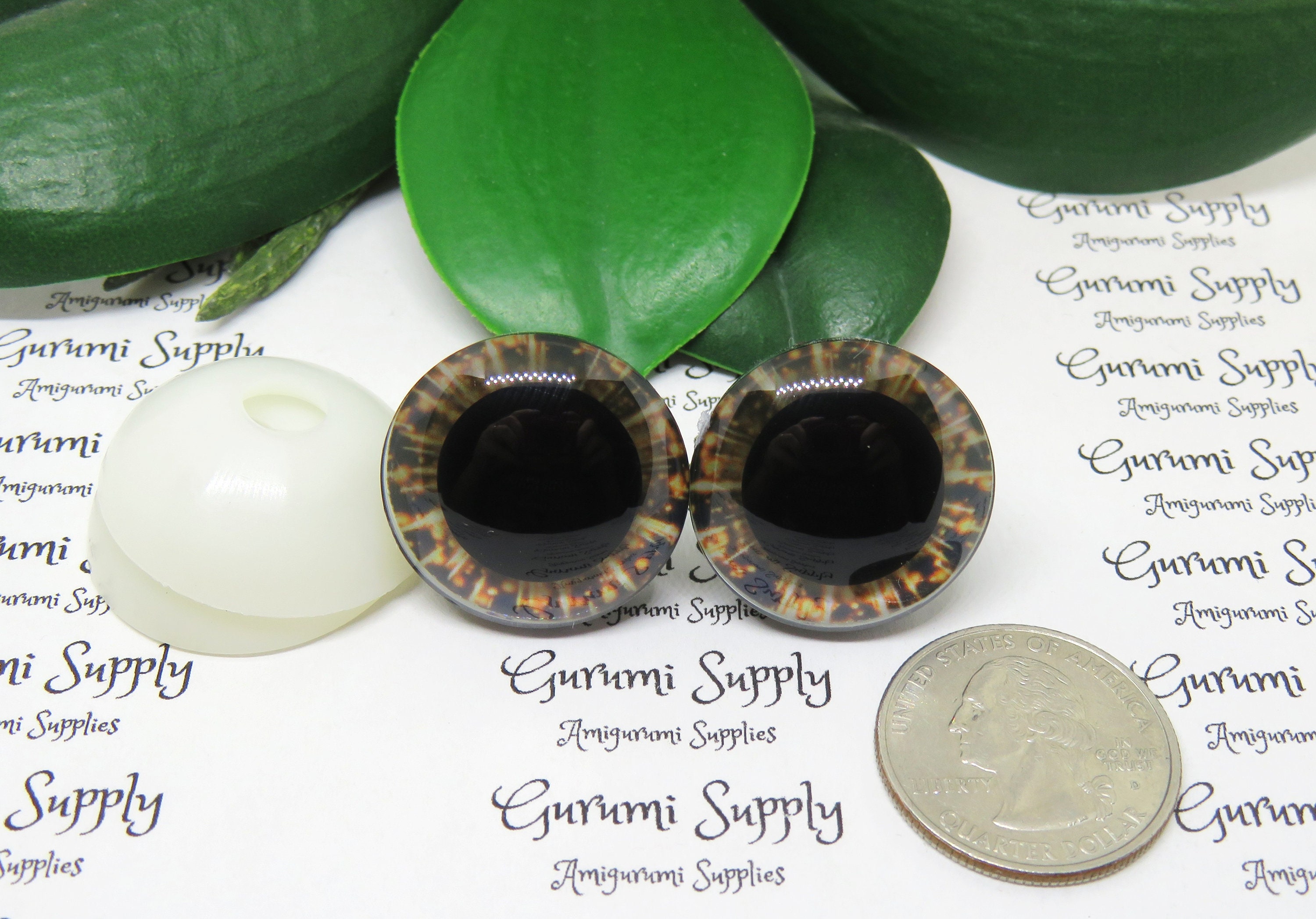 Plastic Slit Pupil Safety Eyes - 25mm Green - 4 Pairs