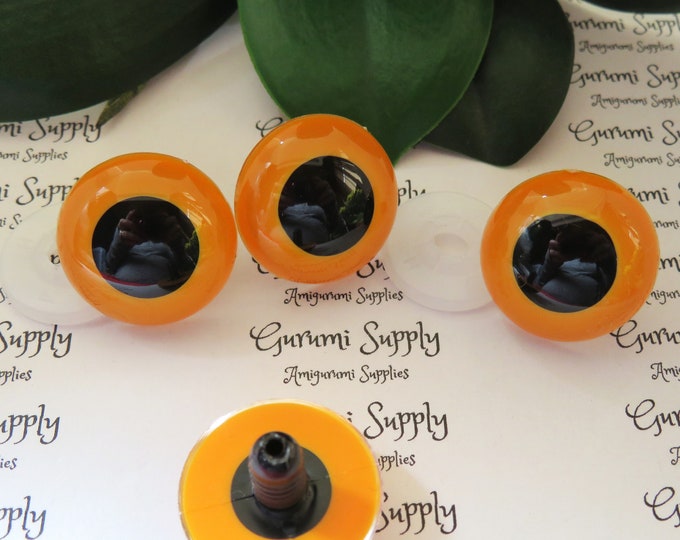 24mm Marigold Iris Black Pupil Round Safety Eyes and Washers: 1 Pair - Dolls / Amigurumi / Animal / Creation / Crochet / Paintfree / Crochet