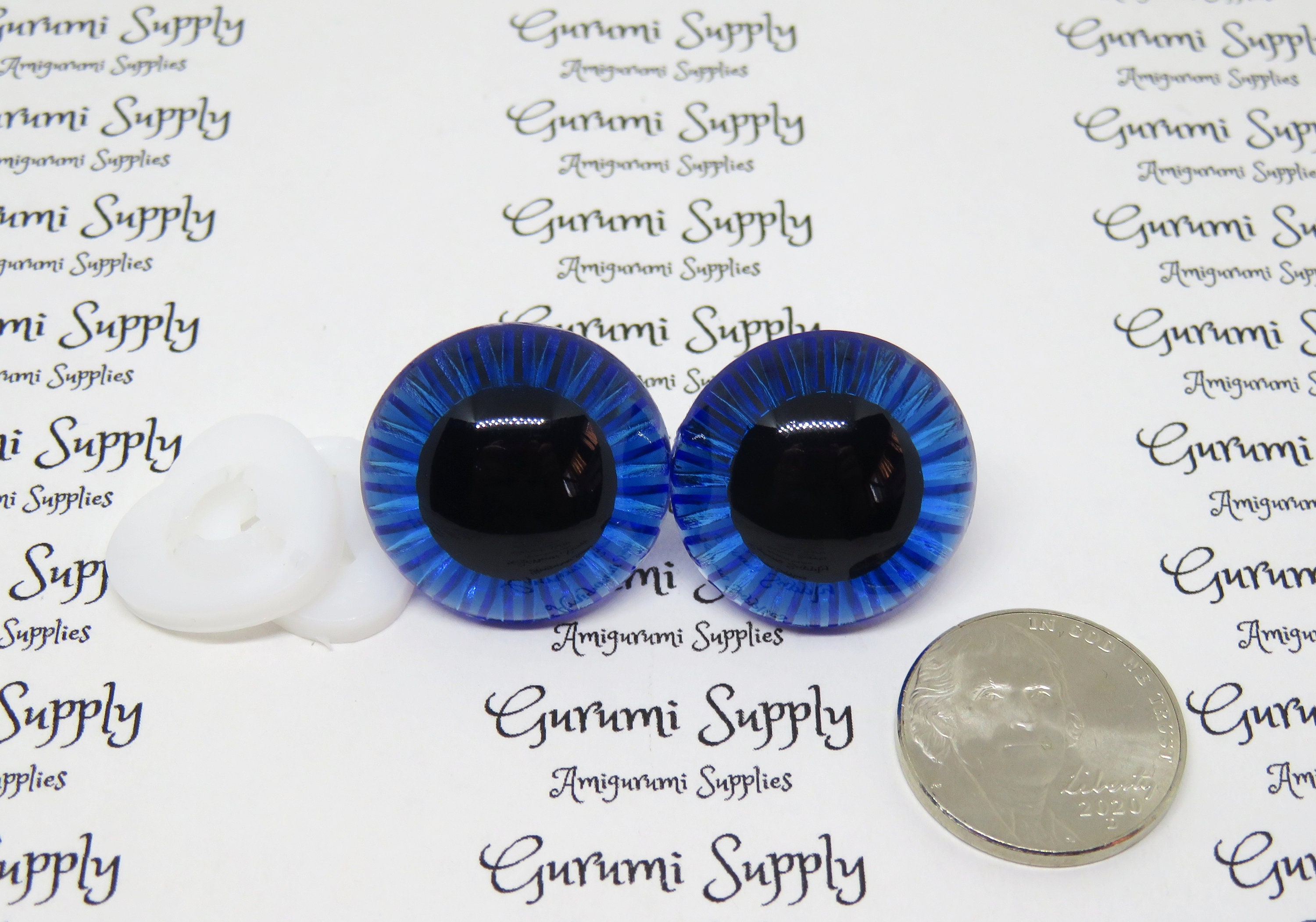 23mm Blue Textured Iris Safety Eyes – Round Eye with Washer - 1 Pair –  Amigurumi/Dolls Making/Owl Eyes/Crochet Creations/Supplies/Knit/Toys
