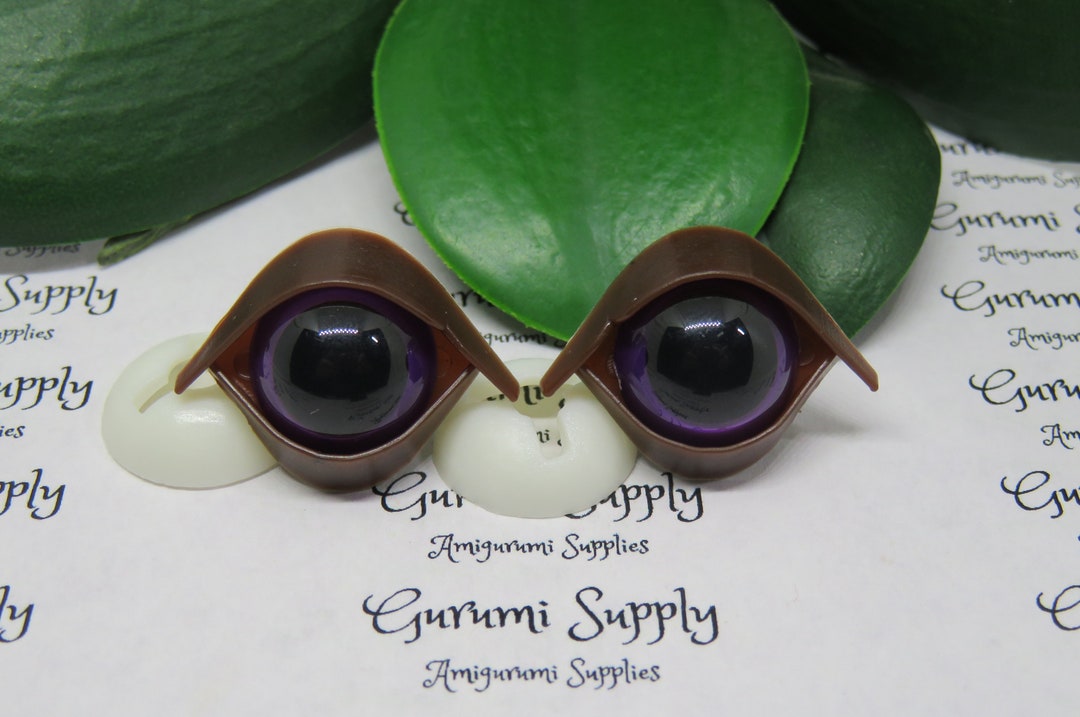15mm Safety Eye Eyelids in Brown 2 Pairs Amigurumi / Toy Eye Lids / Eye