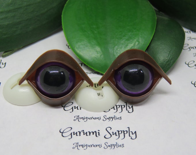 15mm Safety Eye EyeLids in Brown – 2 pairs – Amigurumi / Toy Eye lids / Eye Character / Eye Accents / Craft Supplies / Amigurumi Supplies