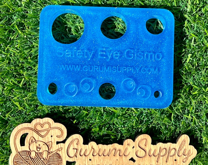 Safety Eye Gismo - Peacock Blue - Rectangle - Safety Eye Tool - Safety Eye Jig - Safety Eye Block - Trapezoid - Amigurumi