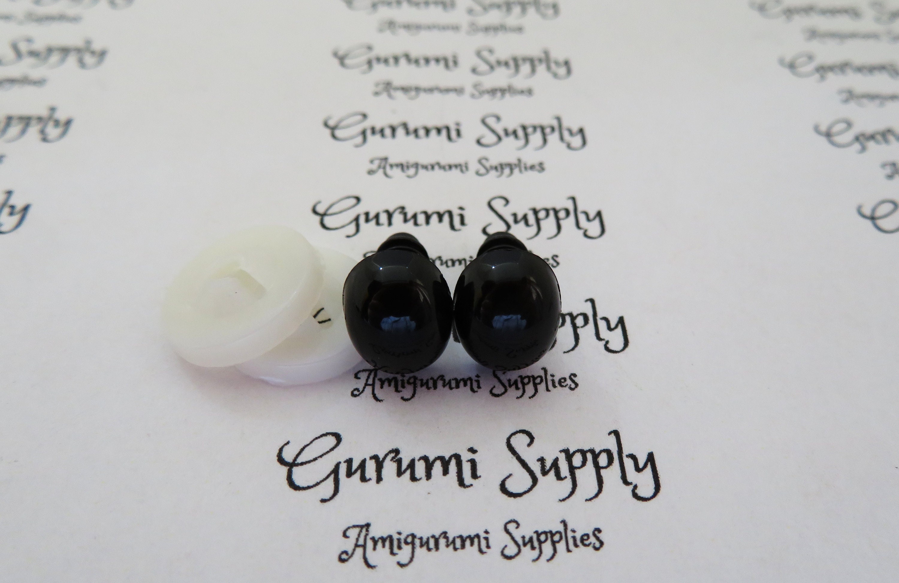 8x10mm Solid Black Oval Safety Eyes/Noses and Washers: 2 Pairs