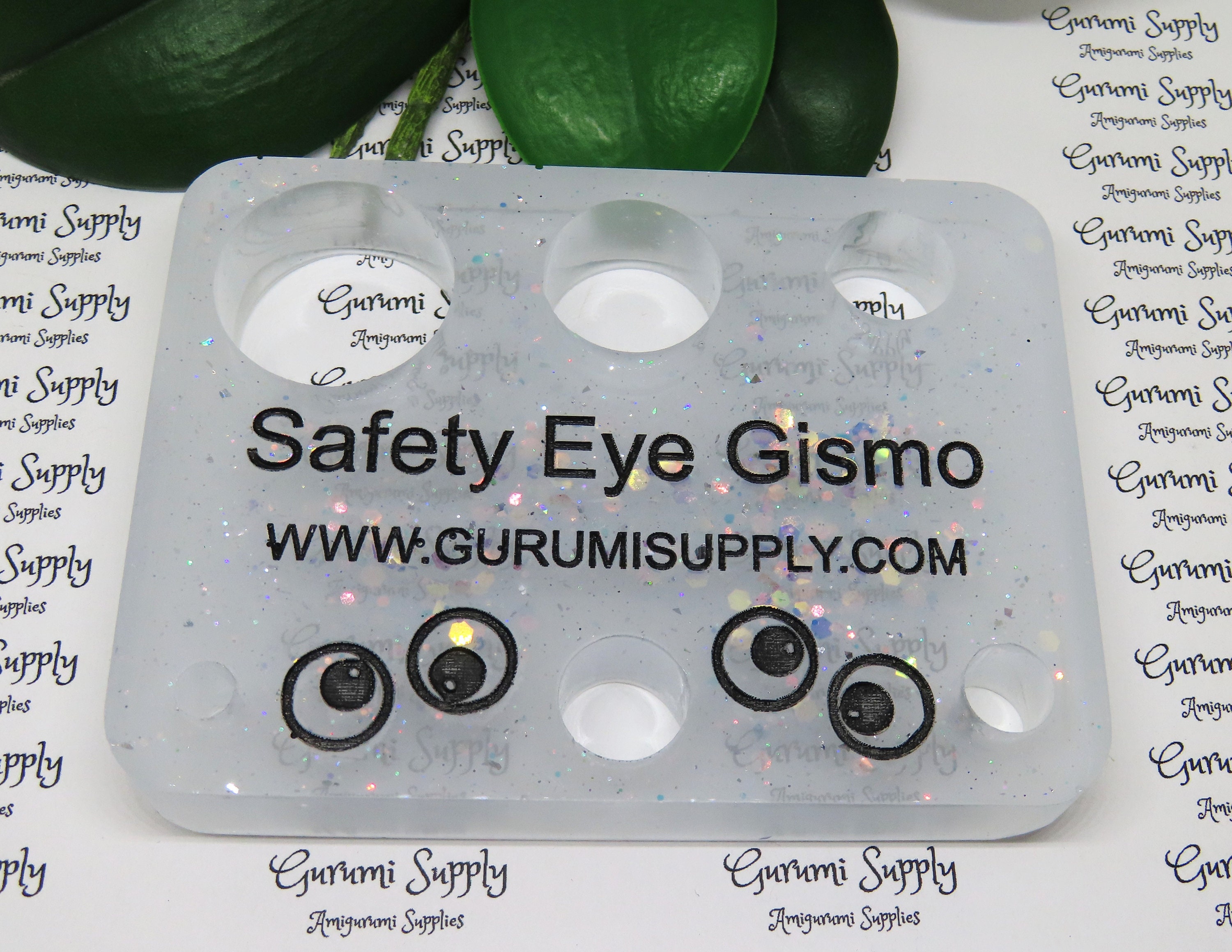 Safety Eye Gismo Coconut White with Glitter Rectangle Safety Eye