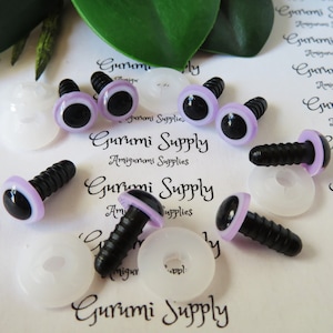 10mm Light Purple Iris Black Pupil Round Safety Eyes and Washers: 4 Pairs - Dolls/Amigurumi/Animals/ Stuffed Creations/Crochet/Paintfree