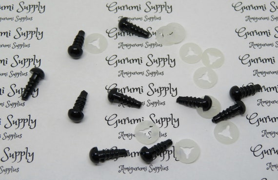10 Pairs x 14mm Solid black safety eyes, Craft eyes, Toy Making