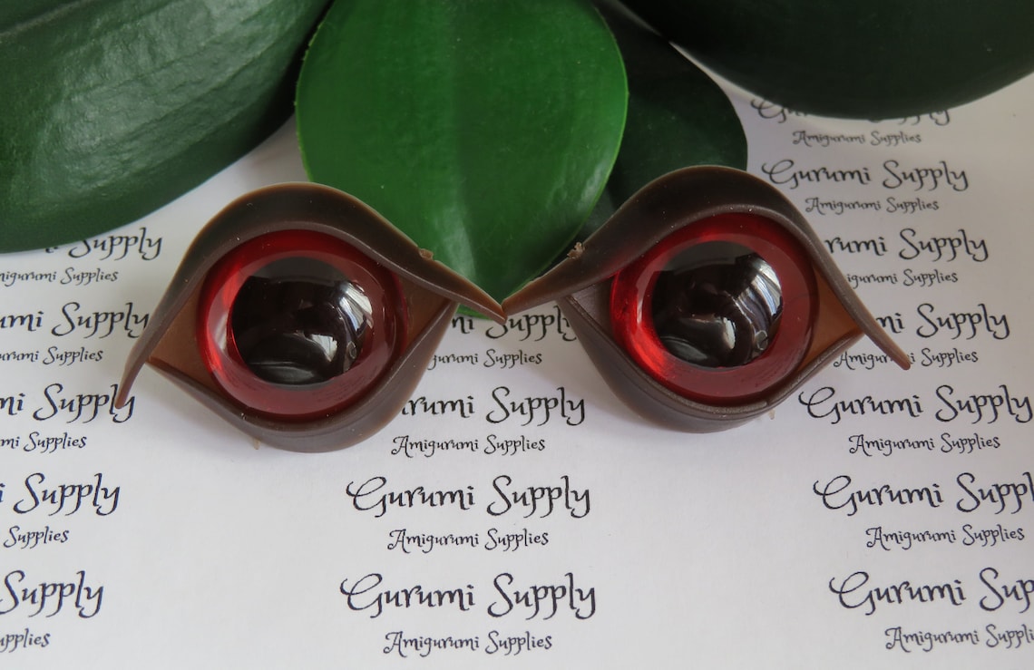 24mm Safety Eye Eyelids in Brown 1 Pair Amigurumi/toy Eye Etsy