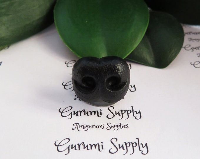 Limited Quantity! 18mmSolid Black Safety Noses with Metal Washer - 2 ct - Amigurumi / Dogs / Bears / Creations / Animal / Toys / Crochet