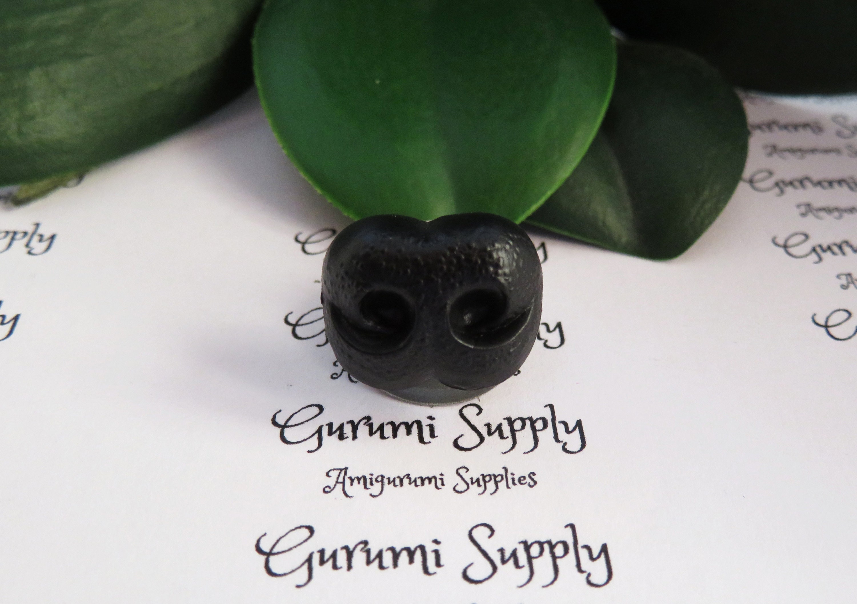 Limited Quantity! 18mmSolid Black Safety Noses with Metal Washer - 2 ct -  Amigurumi / Dogs / Bears / Creations / Animal / Toys / Crochet