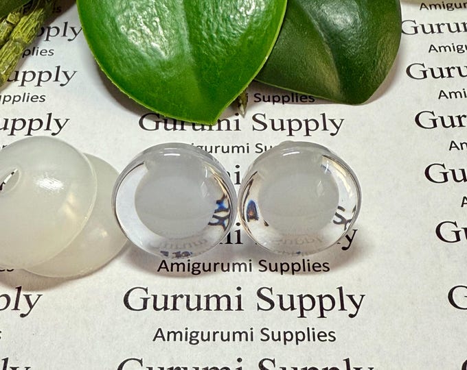 20mm Clear Iris with Glow in the Dark Pupil Trap Safety Eyes and Washers: 1 Pair - Doll / Amigurumi / Animal / Creation / Crochet / Monster
