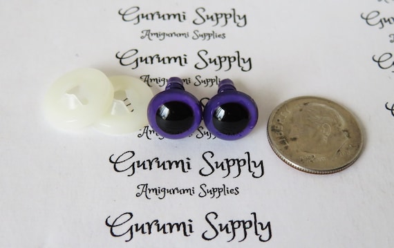 10mm Violet Purple Iris Black Pupil Round Safety Eyes and Washers
