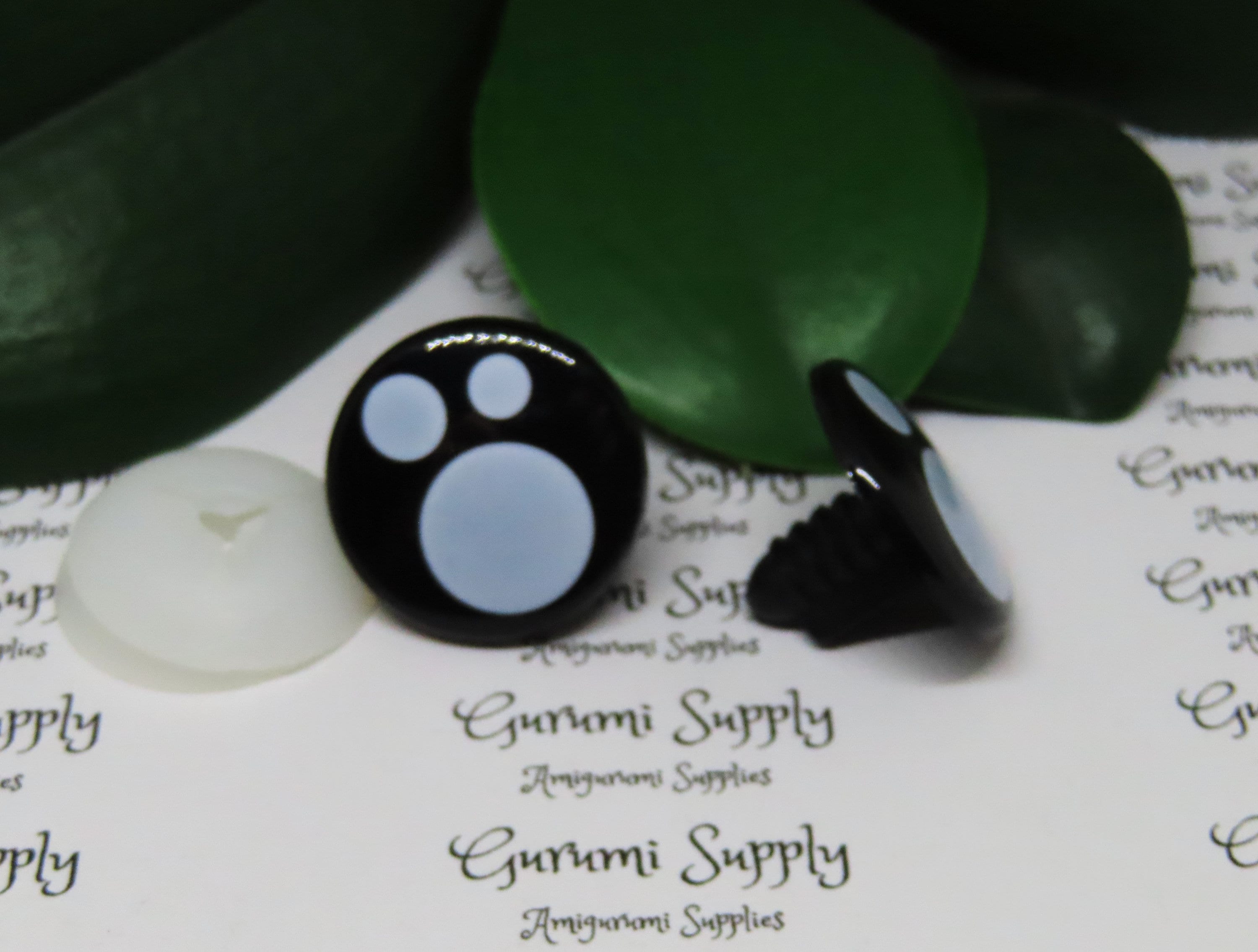 14mm Solid Black Round Safety Eyes with Washers: 2 Pair - Amigurumi /  Animals/ Doll / Toy / Stuffed Creations / Craft Eyes / Crochet / Knit