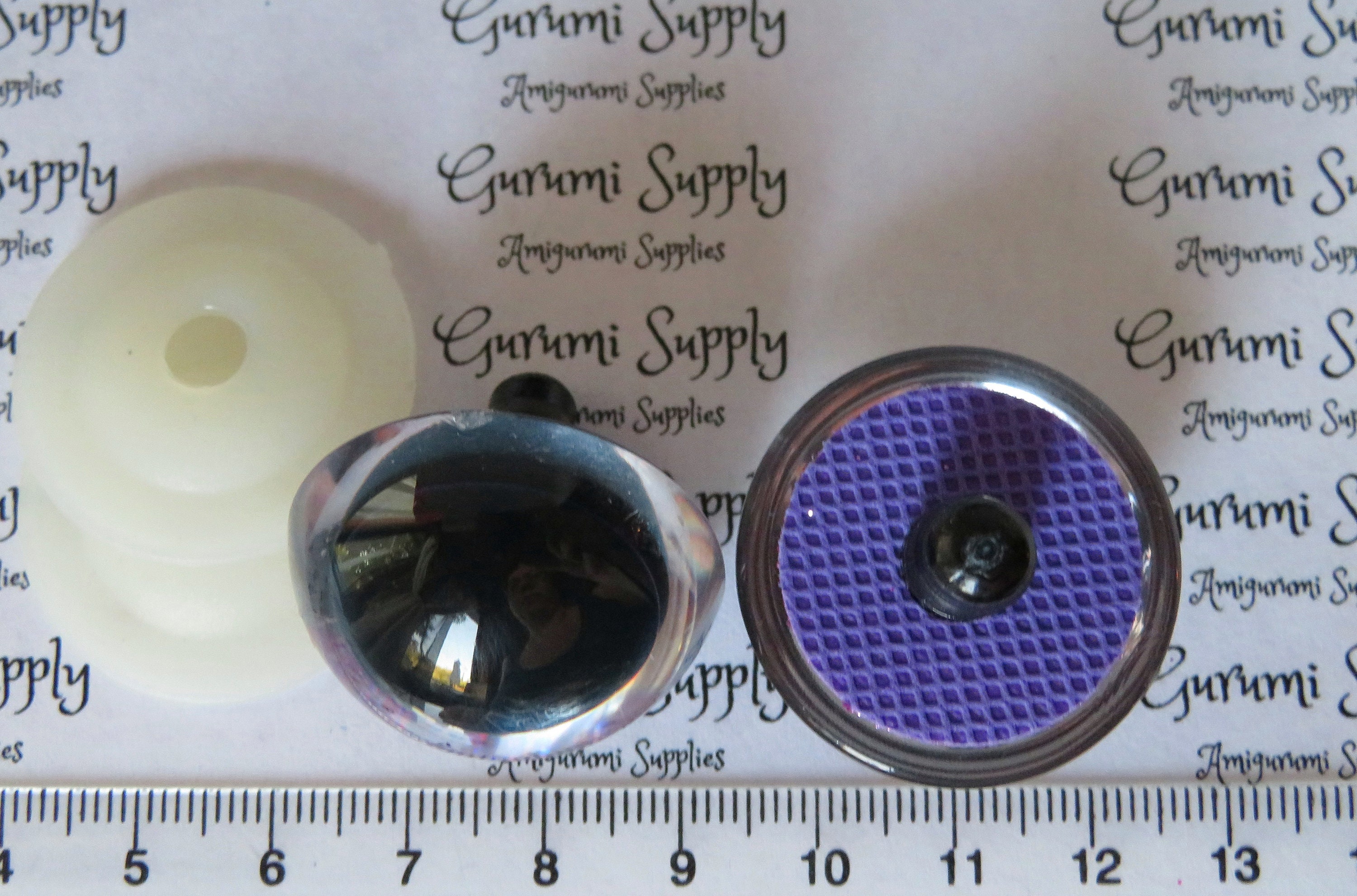 30mm Clear Round Safety Eyes with Hot Pink Glitter NonWoven Etsy