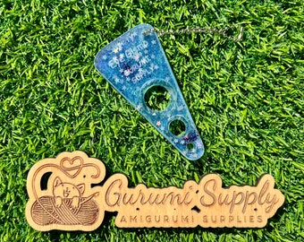 Safety Eye Gismo - Dk Blue Star Glitter   - Petite Size - Triangle - On-the-Go - Keychain - Safety Eye Tool - Safety Eye Jig - Eye Helper