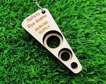 Safety Eye Gismo - Triangle Shape - Petite - On-the-Go - Keychain - Safety Eye Tool - Safety Eye Jig - Safety Eye Helper - Wood - Trapezoid