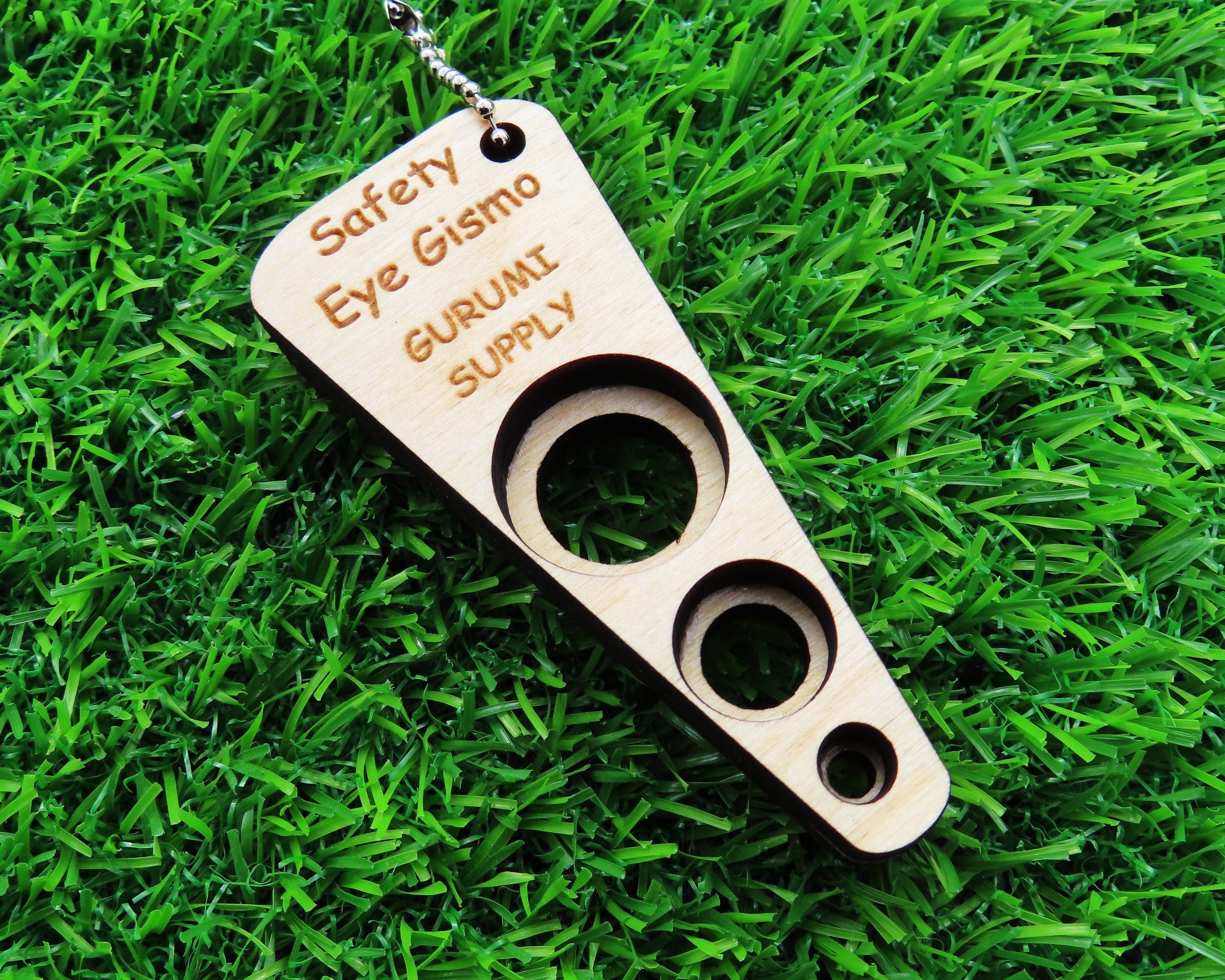 Safety Eye Gismo - Petite Size - On-the-Go - Keychain - Safety Eye Tool -  Safety Eye Jig - Safety Eye Helper - Wood - Trapezoid - Triangle