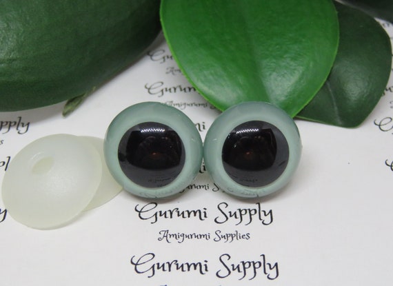 12mm Pearl Dark Grey Iris Black Pupils Round Safety Eyes and