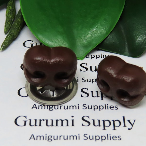 Limited Quantity! 18mmSolid Brown Safety Noses with Metal Washer - 2 ct - Amigurumi / Dogs / Bears / Creations / Animal / Toys / Crochet