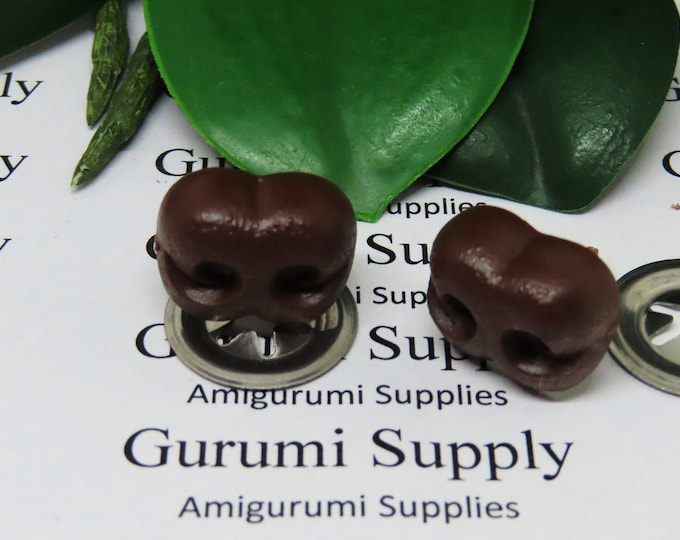 Limited Quantity! 18mmSolid Brown Safety Noses with Metal Washer - 2 ct - Amigurumi / Dogs / Bears / Creations / Animal / Toys / Crochet