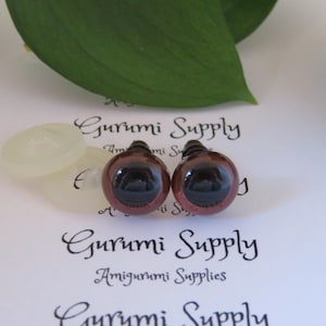 10mm Brown Iris with Black Pupil Round Safety Eyes and Washers: 4 Pairs - Doll / Amigurumi / Animal / Craft / Toy / Supplies / Crochet
