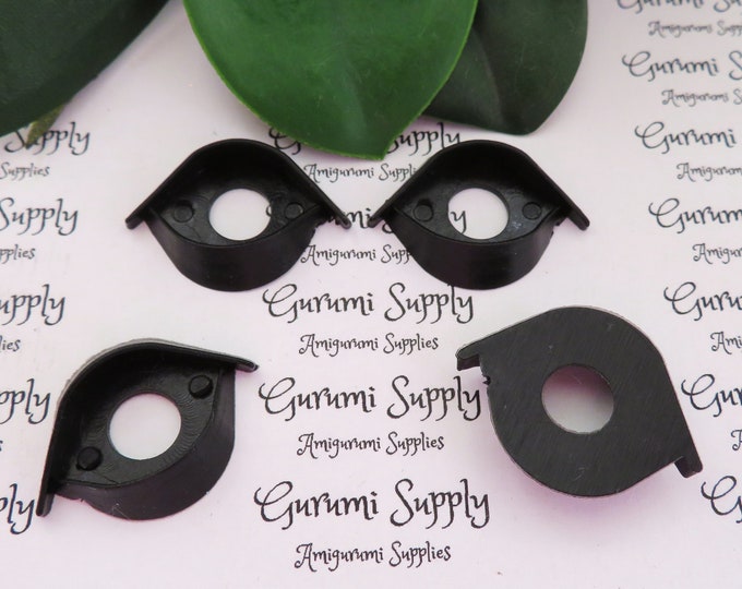 16mm Safety Eye Eyelids in Black 2 Pairs Amigurumi / Toy Eye Lids / Eye