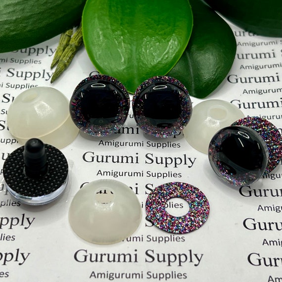 20mm Clear Trapezoid Plastic Safety Eyes With a Dark Sparkle