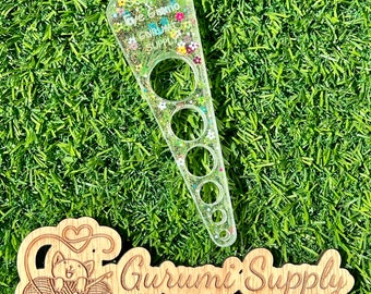 Safety Eye Gismo - Green Flower Garden  - Triangle - Safety Eye Tool - Safety Eye Jig- Safety Eye Helper - Trapezoid - Amigurumi