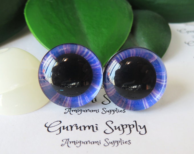 18mm Purple Iris 3D Style Trapezoid Safety Eyes and Washers: 1 Pair -Amigurumi /Animals /Stuffed Creations /Crochet/ Craft Supplies/Handmade